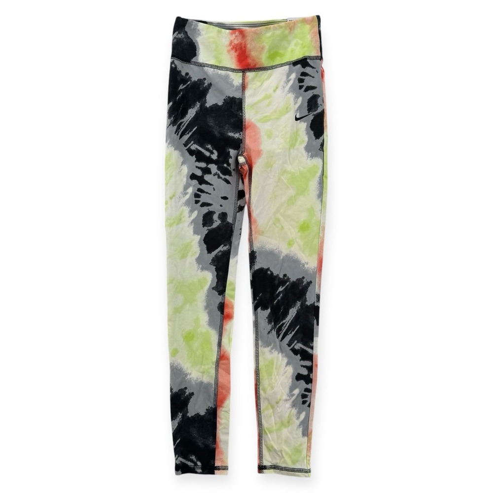 Nike Girls Active Leggings Large High Rise Full Length Tie Dye DV0066-010 NEW